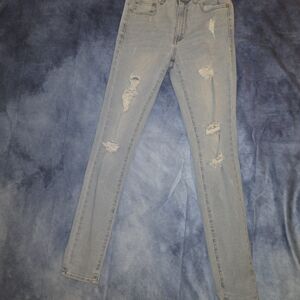 Aeropostale Light Blue Distressed Skinny Jeans